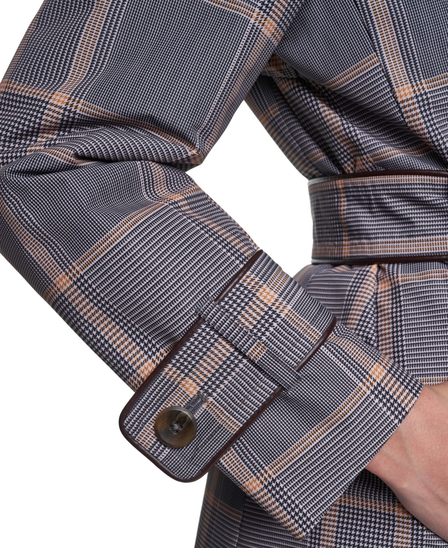 Women's Plaid Trench Coat