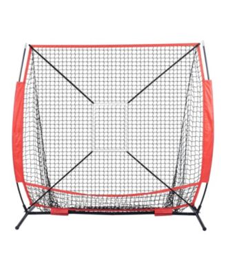 5x5 ft Portable Baseball Softball Practice Net with Strike Zone and