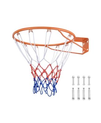 18-Inch Wall Door Mounted Basketball Rim Hoop with Net for Kids and