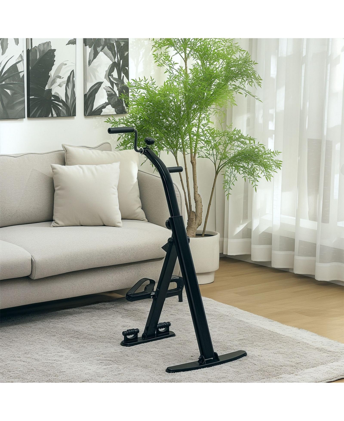 Sevorley Seated Foldable Leg Pedal Exerciser with Lcd Monitor for Seniors