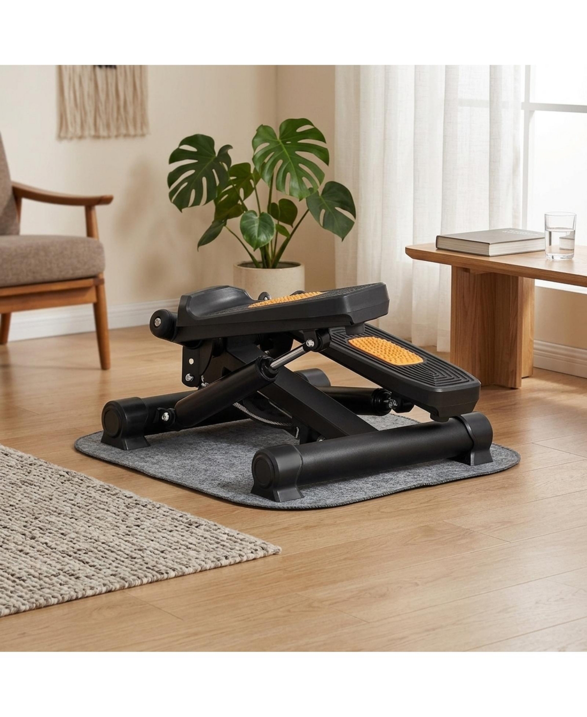 Sevorley Mini Stair Stepper with Resistance Bands and Lcd Monitor for Home