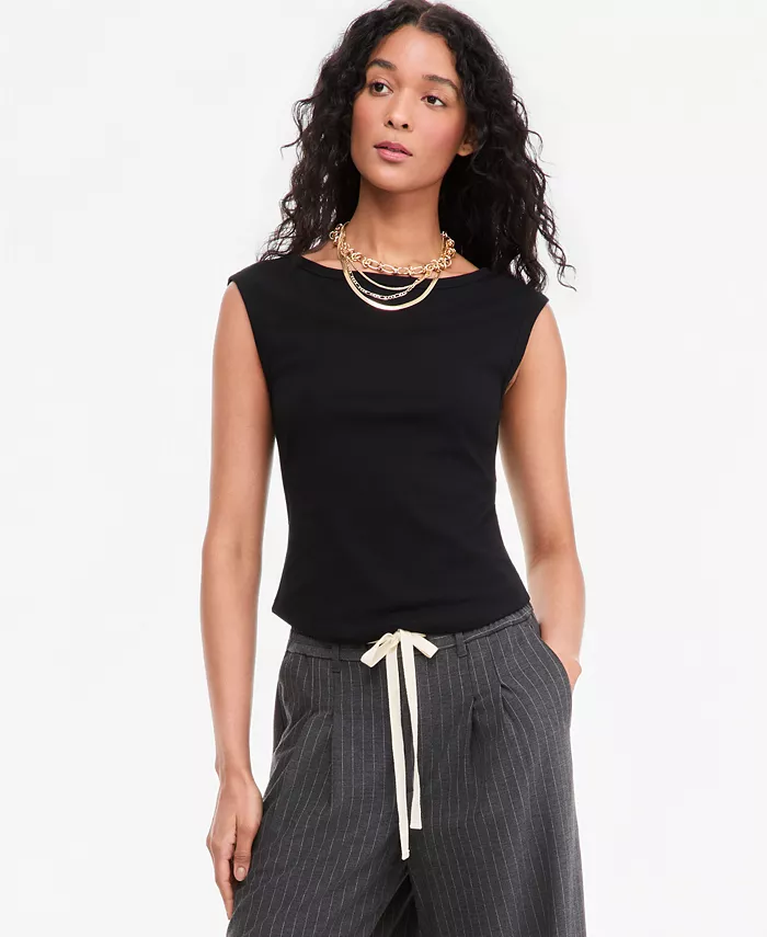 Women's Ribbed Boat-Neck Tank - thumbnail 7