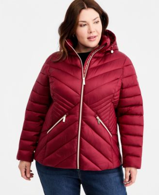 Michael Kors Plus Size Hooded Packable Puffer Coat