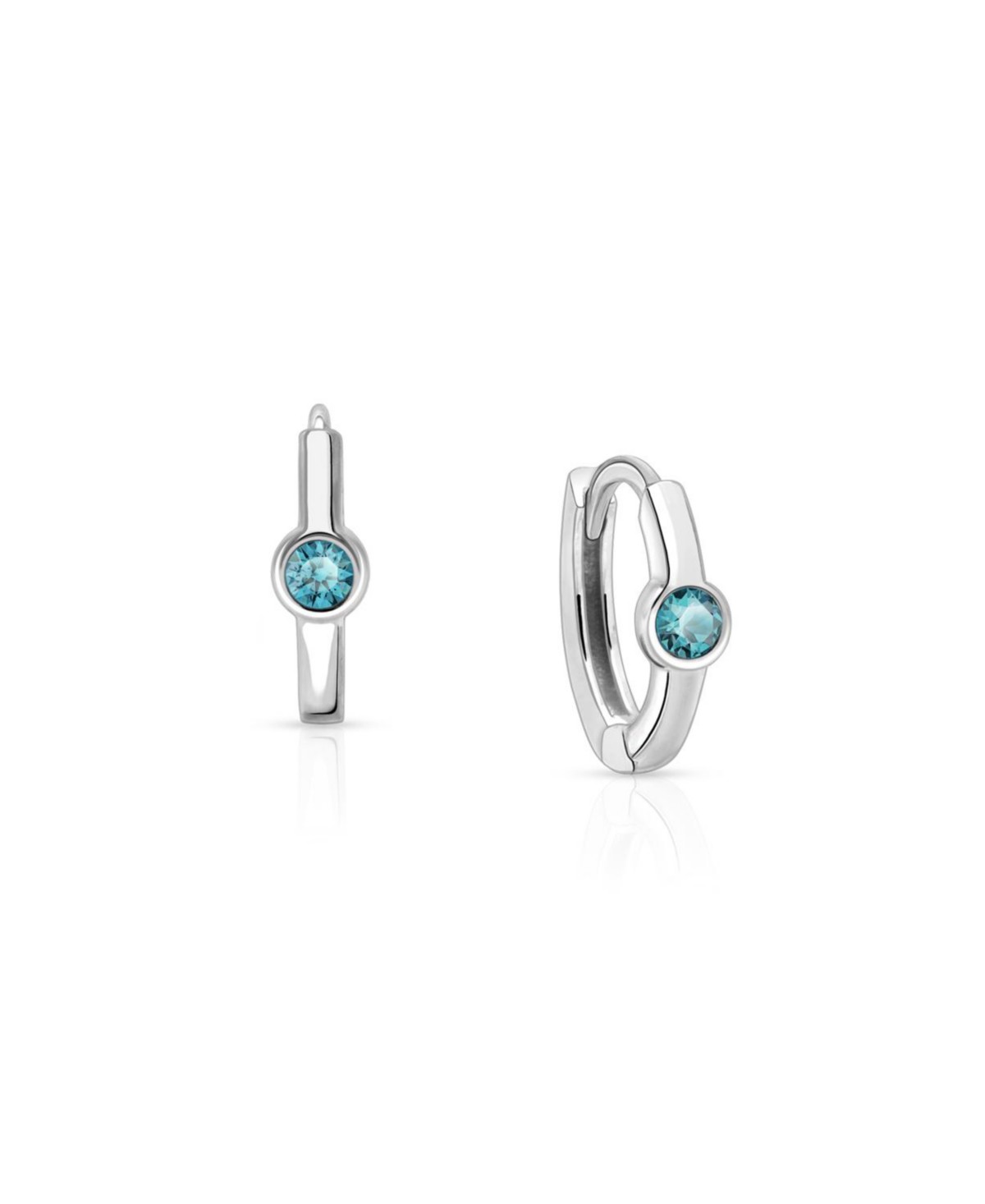 Детские Tiny Blessings Girl's Sterling Silver 9mm Birthstone Huggie Hoops Earrings — фото 1
