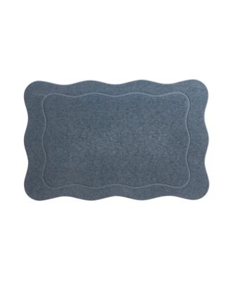 Carved Scallop Diatomite Stone Bath Mat, 16" x 24"