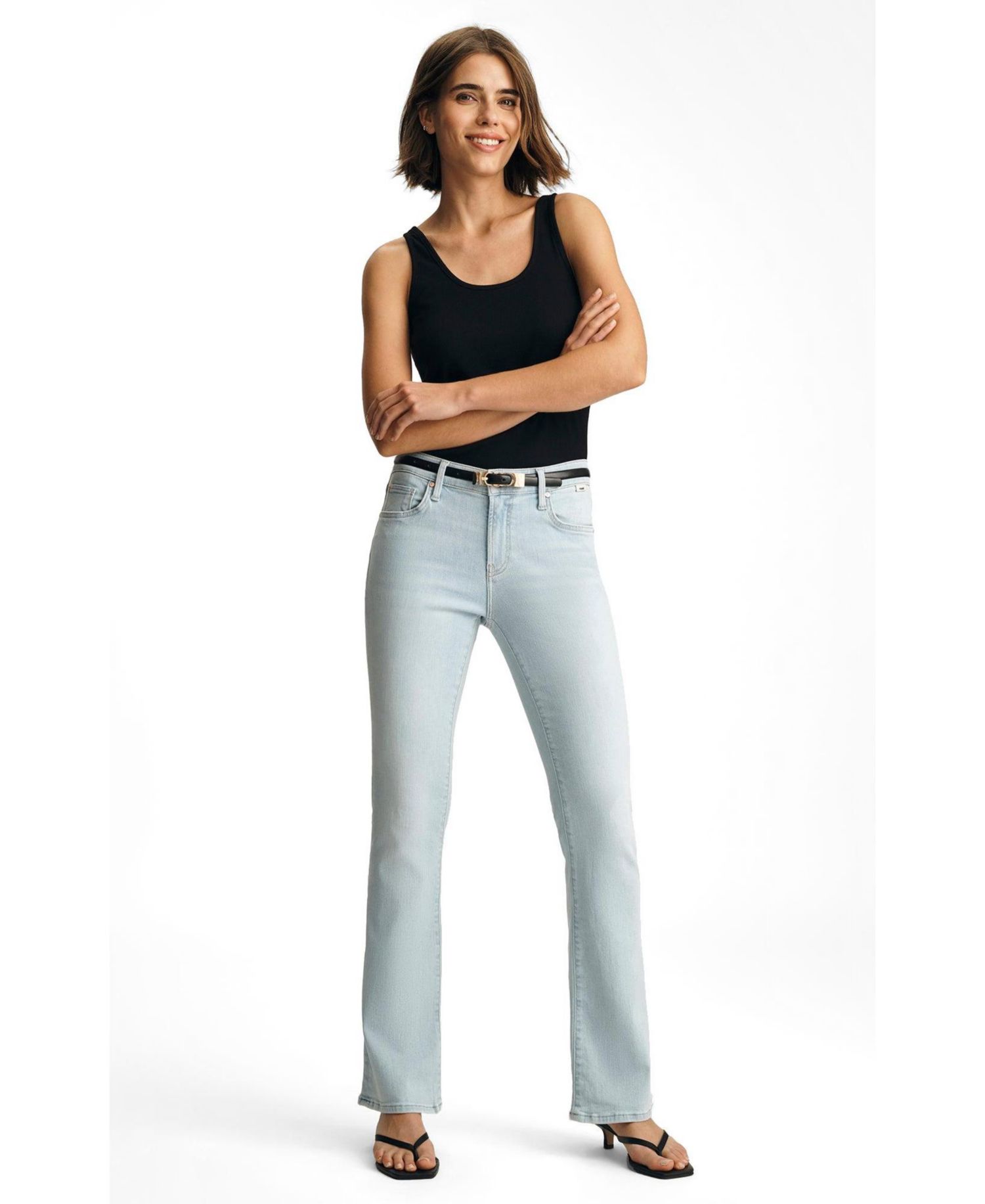 Women's Molly Mid Rise Bootcut Bootcut In Bleached Flex Blue