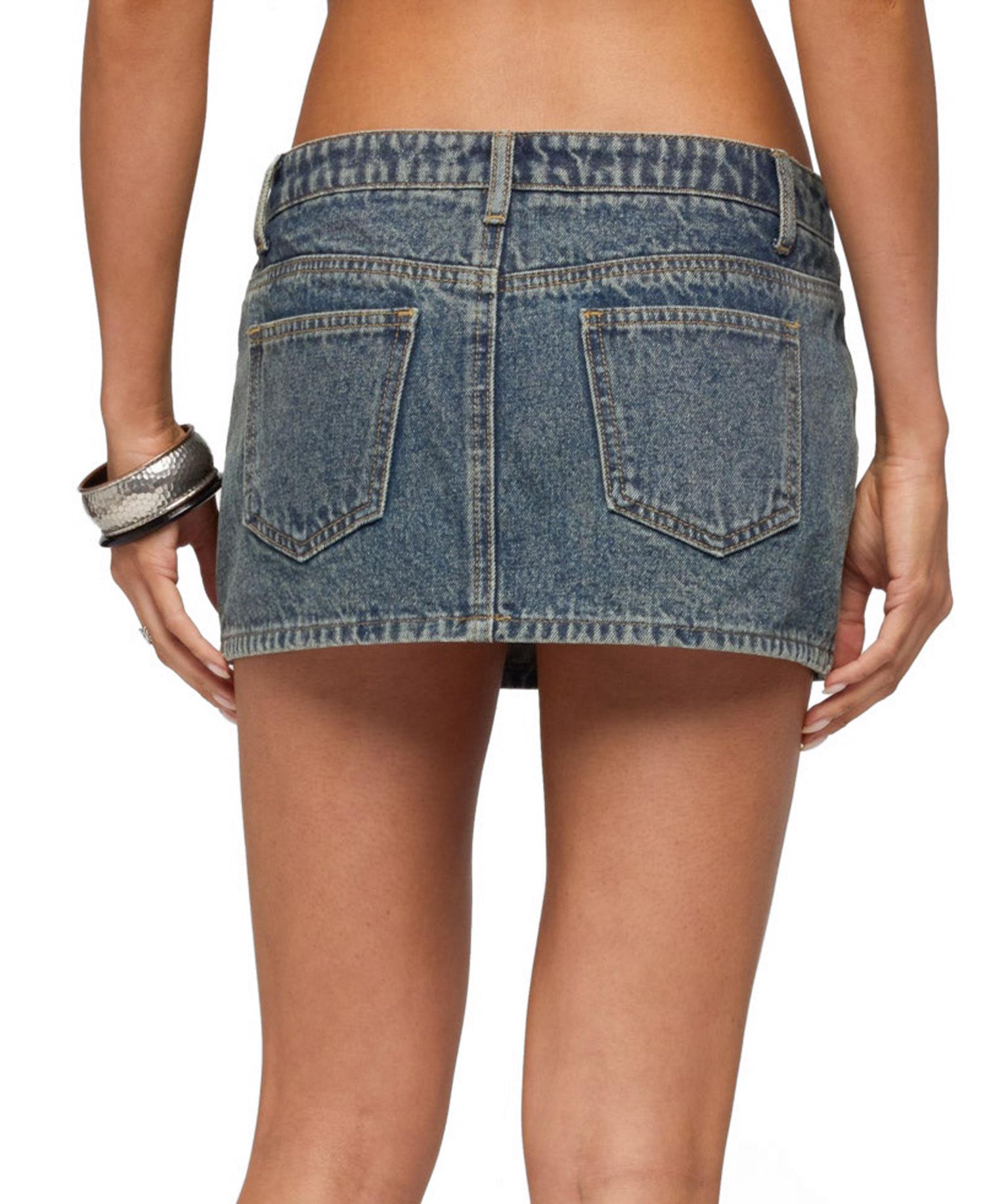 Women's Ayala Washed Denim Micro Skort