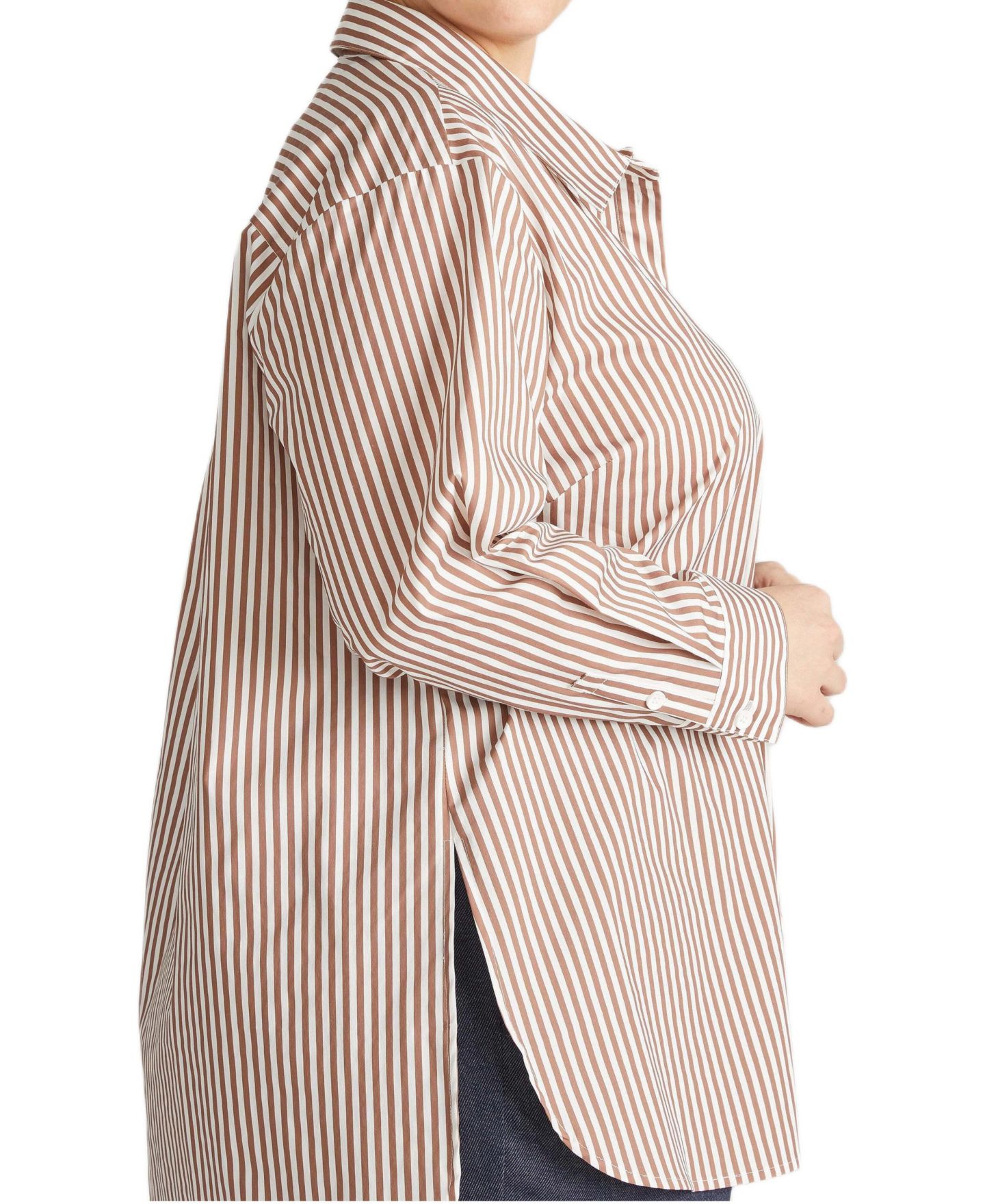 Женская рубашка Universal Standard Plus Size Artist Poplin, цвет: Полосатый — фото 3