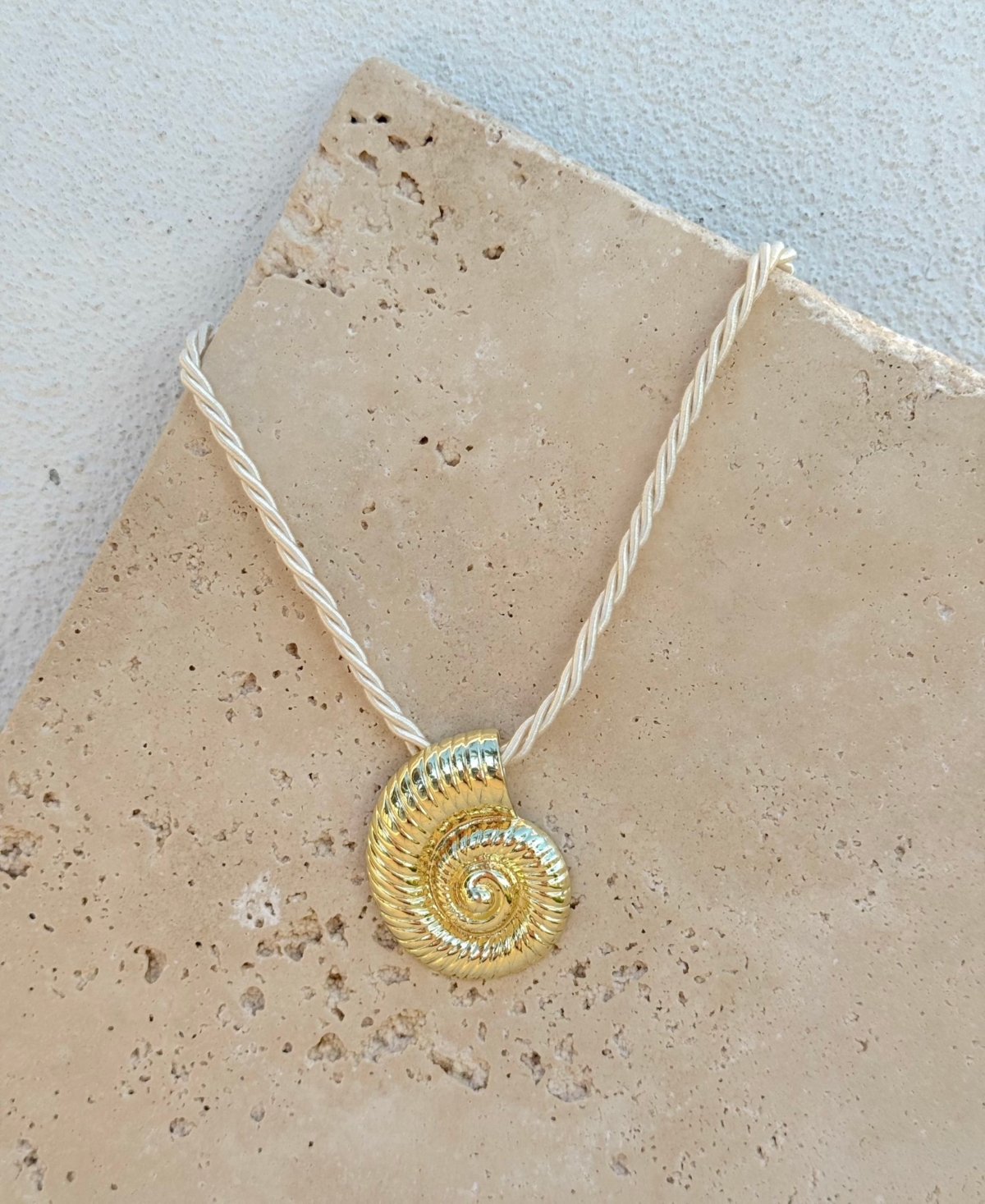 Adornia Gold Shell on a Chord Necklace