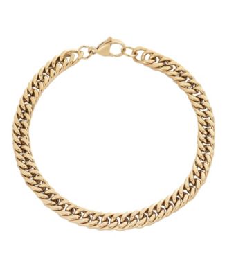 Men's Tarnish Resistant Gold 7mm Cuban Chain Bracelet