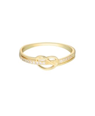 Gold-Plated Cubic Zirconia Knot Ring