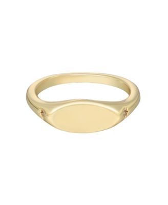 Gold Cubic Zirconia Marquis Pinky Ring
