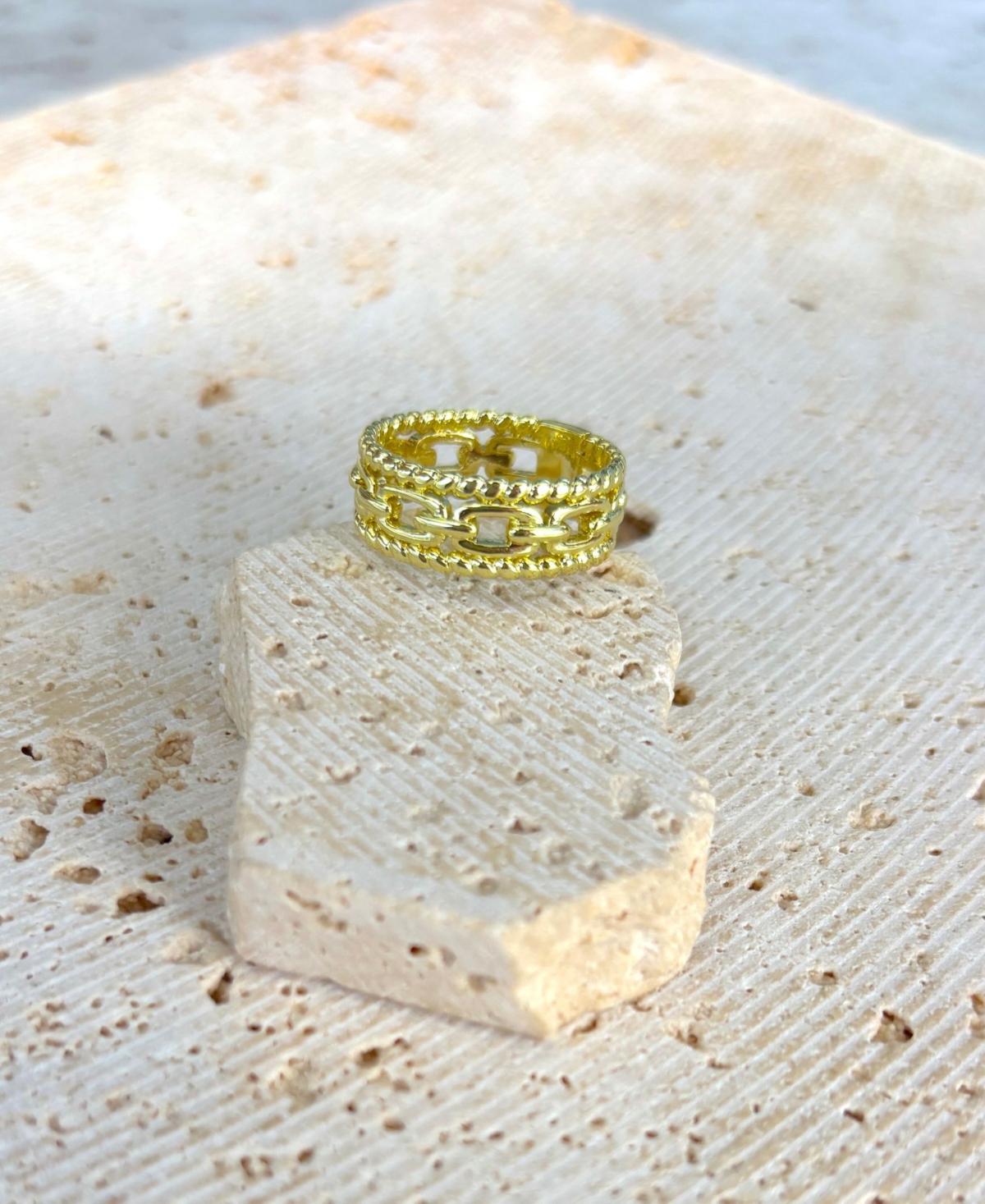 Adornia Gold 3-Band Sandwich Ring