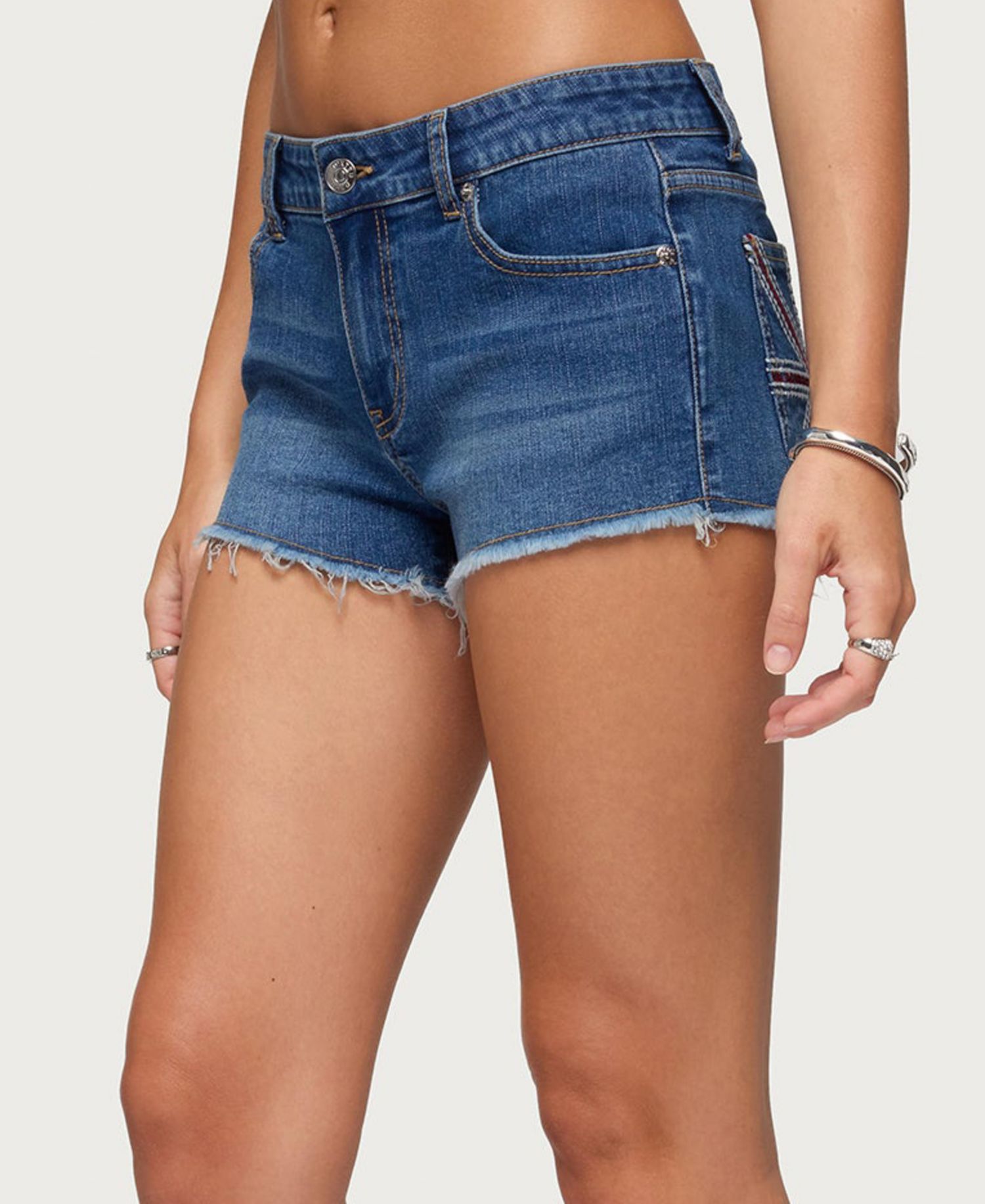 Women's Union Jack Low Rise Denim Shorts