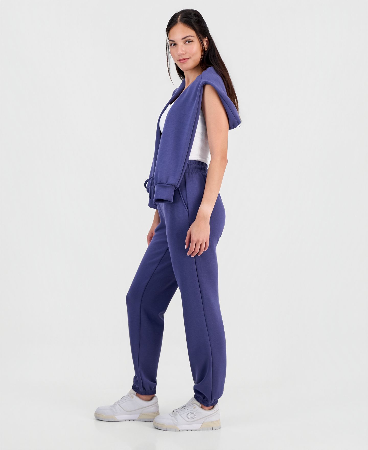 Женские брюки Tinseltown Juniors' Drawstring-Waist Scuba Jogger, цвет: Синий — фото 3