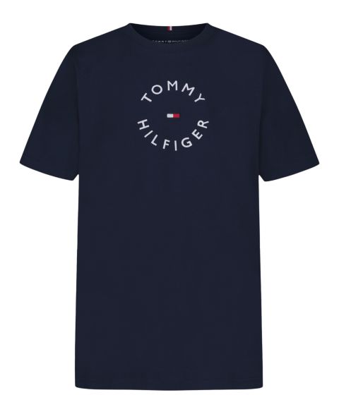 Футболка Tommy Hilfiger Short-Sleeve Essential Lockup T-Shirt для мальчиков, цвет: Тёмно-синий