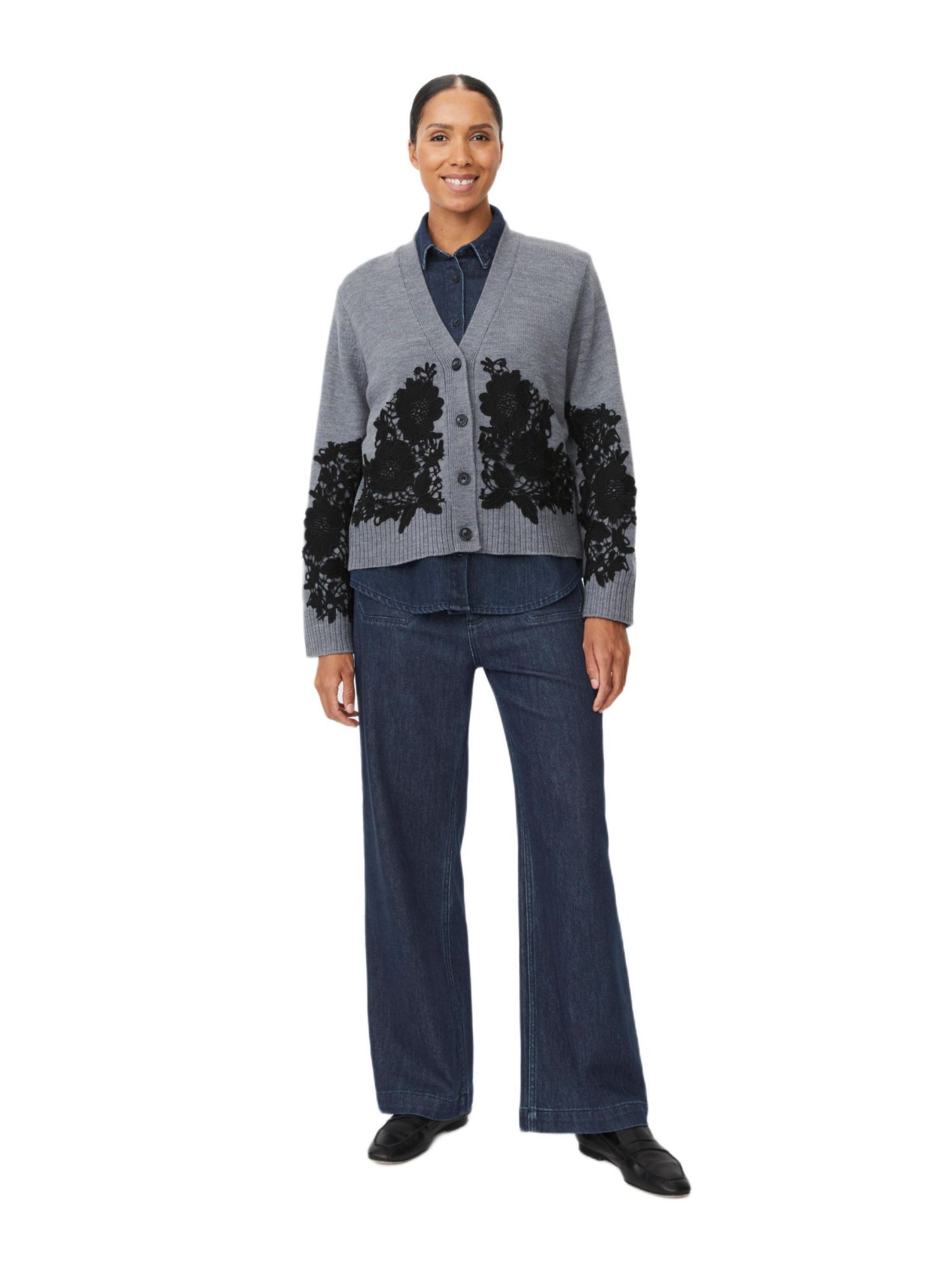 Women's Maleviane Floral Applique Cardigan
