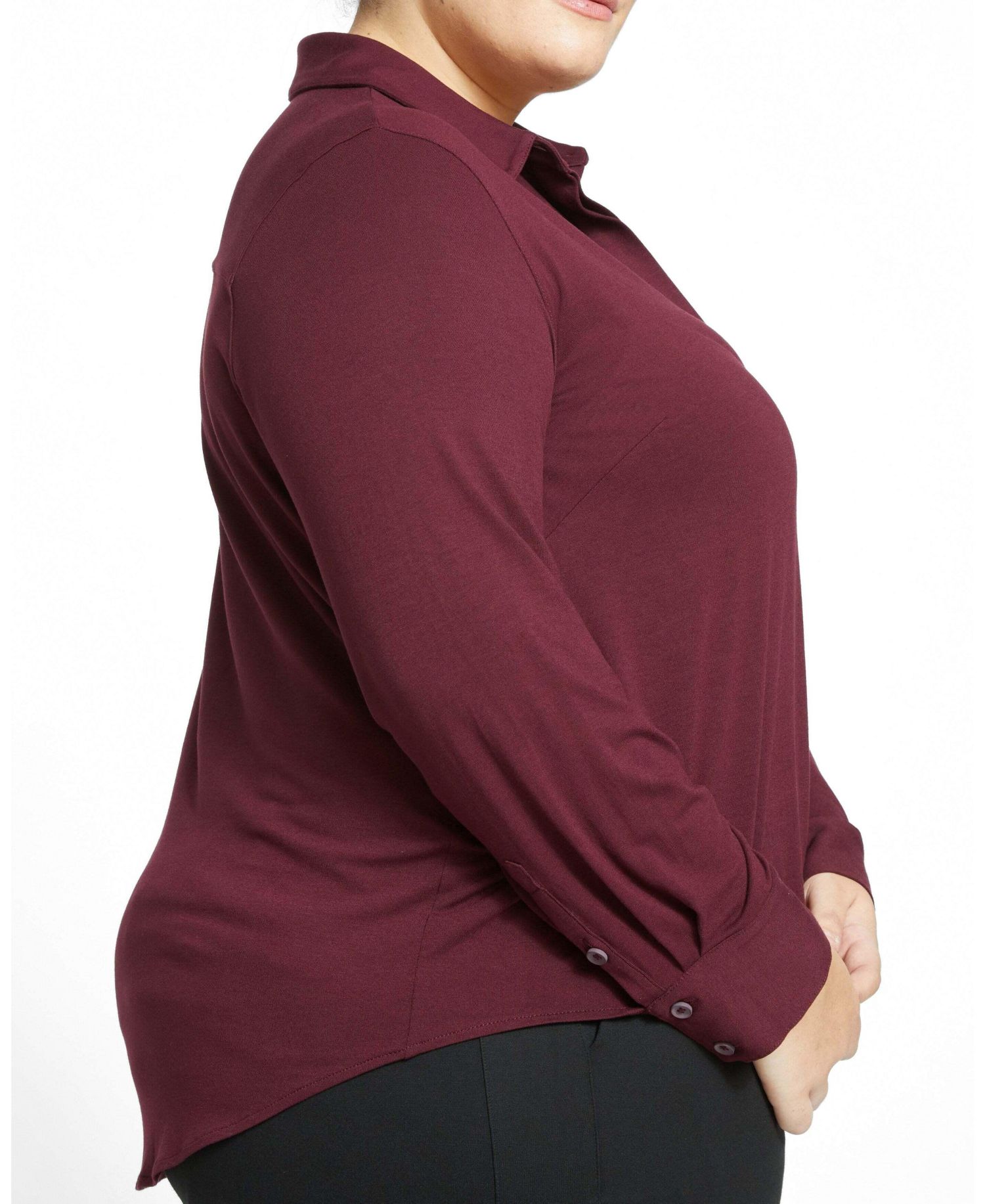 Plus Size Elbe Popover Liquid Jersey Shirt Classic Fit