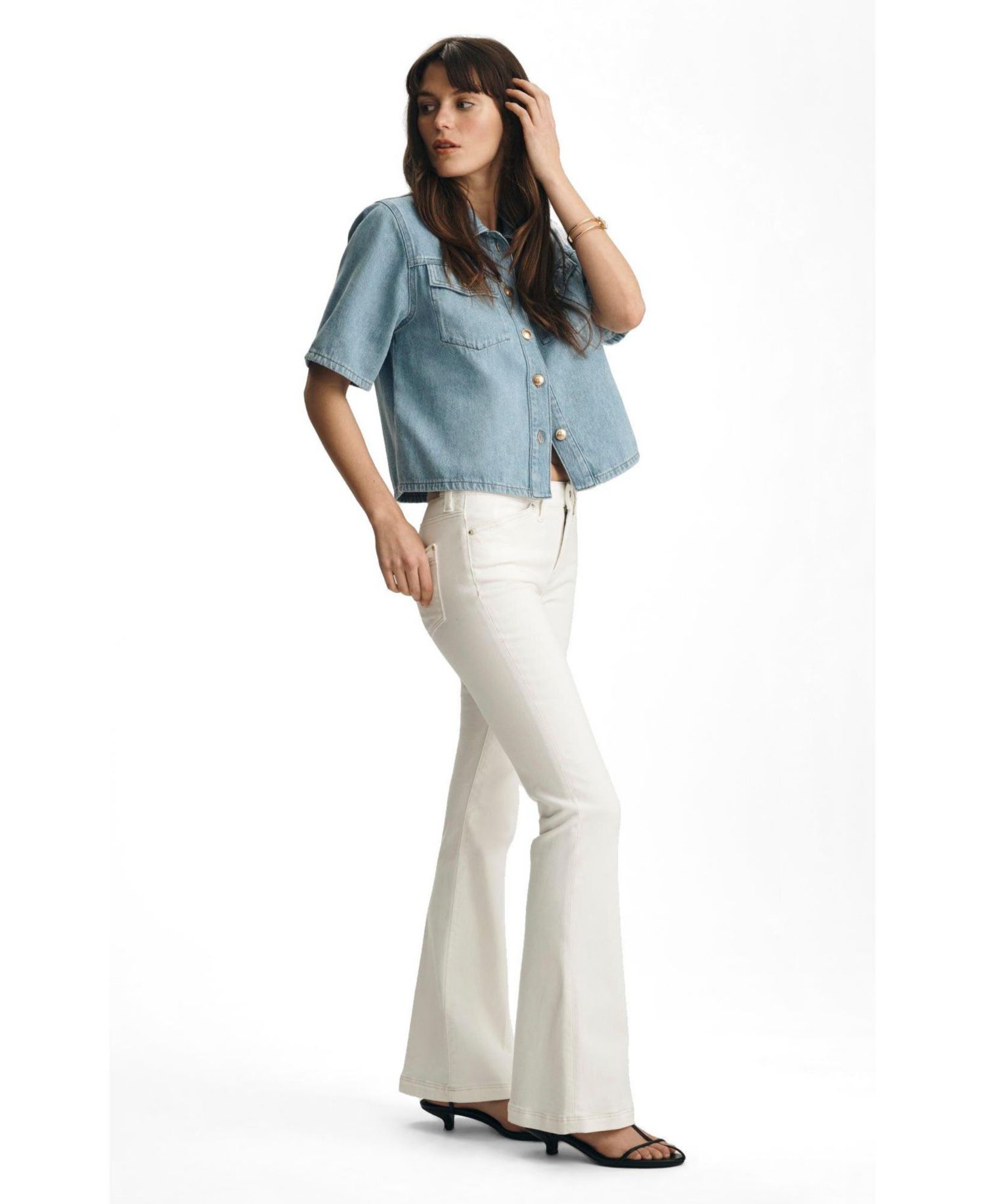 Women's Sydney High Rise Flare Flare In Off White Gold Premium