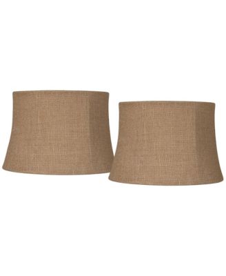 Set of 2 Softback Drum Lamp Shades Small 10" Top x 12" Bottom x 8" High Spider Harp and Finial Fitting