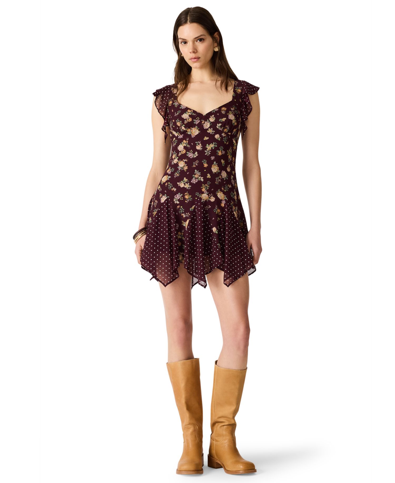 Women's Tanisha Sweetheart Neck Asymmetric Mini Dress