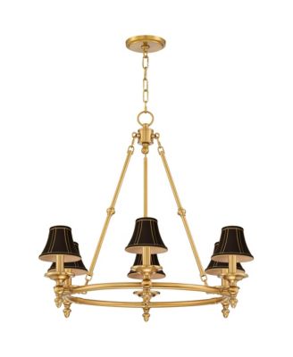 Hartley 28inch  Antique Gold 6-Light Chandelier with Shade