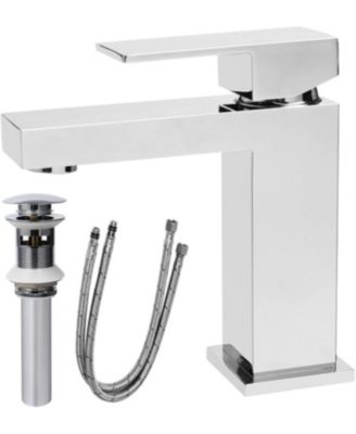 Modern Chrome Bathroom Faucet, Single Hole Bathroom Faucet, Solid Brass Chrome Polished Bathroom Sink Faucet, Single Handle Heavy Duty
