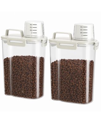 Portable Pet Food Storage Container with Cat Can Cover, Mixing Spoon