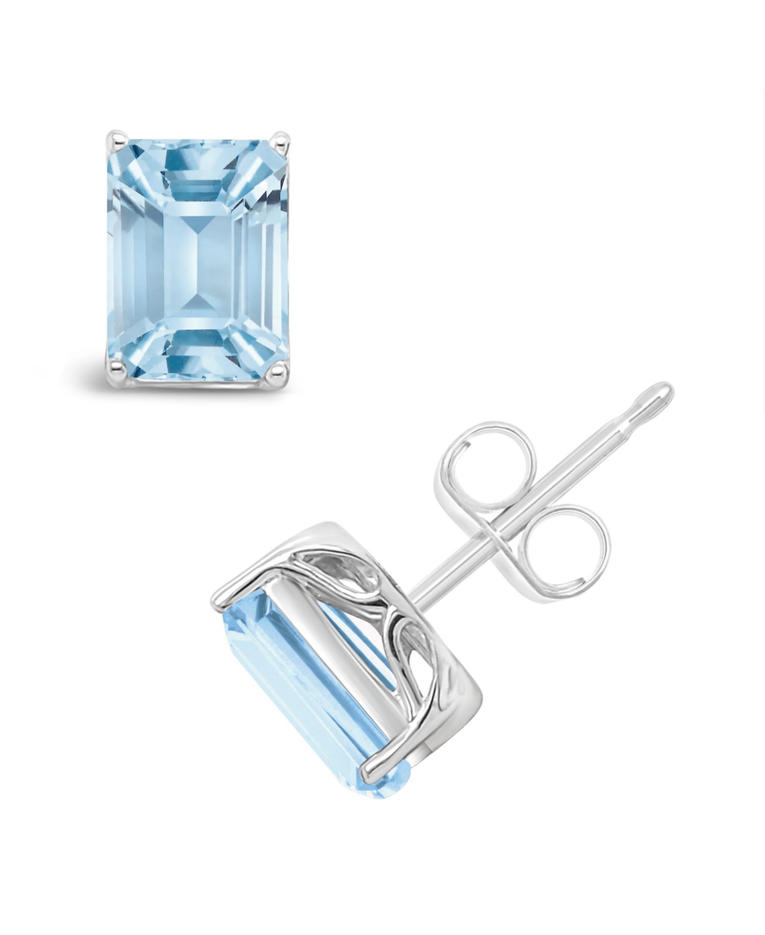 Rose Quartz (3-1/8 ct. t.w.) Stud Earrings in Sterling Silver.