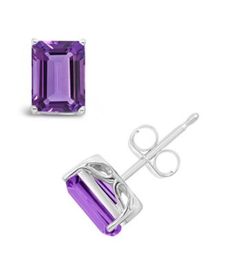 Garnet (3-9/10 ct. t.w.) Stud Earrings in Sterling Silver. Also Available in  Amethyst (3-1/5 ct. t.w.) and Citrine (3-1/5 ct. t.w.)