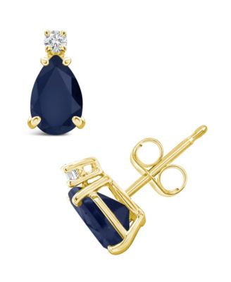 Sapphire (1-7/8 ct. t.w.) & Diamond Accent Stud Earrings in 14k Gold (Also in Emerald & Ruby)