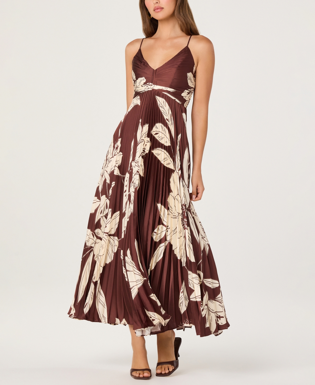 Astr the Label Women's Printed V-Neck Maxi Dress