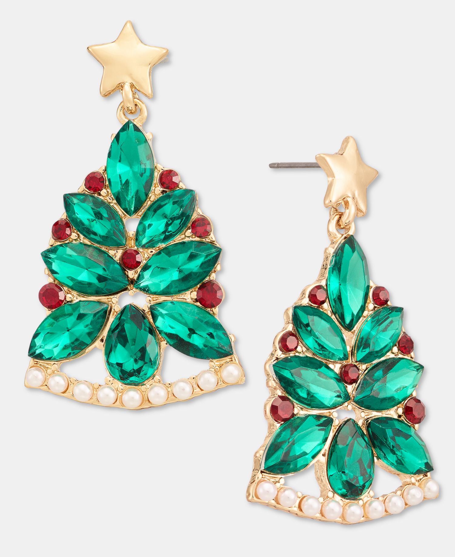 Christmas Tree Post Drop Earrings