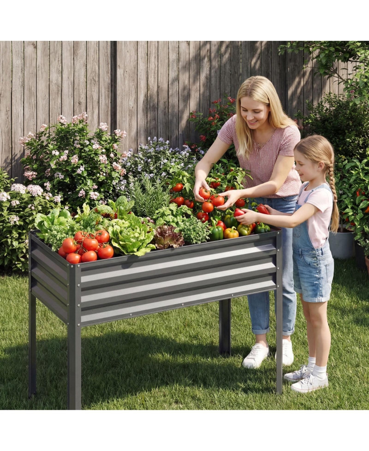 Gouun Metal Raised Garden Bed Set of 2 with Elevated Legs