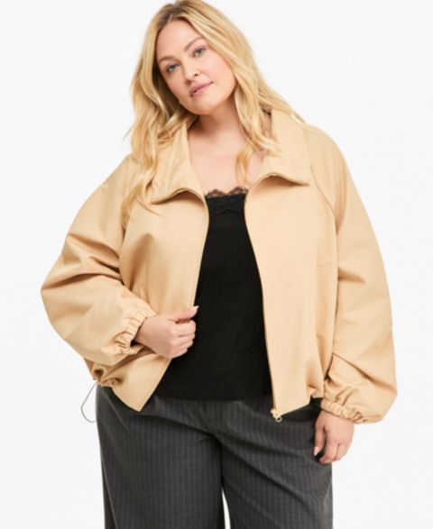 Женская куртка On 34th Trendy Plus Size Drawstring-Hem Utility, цвет: Warm Sesame