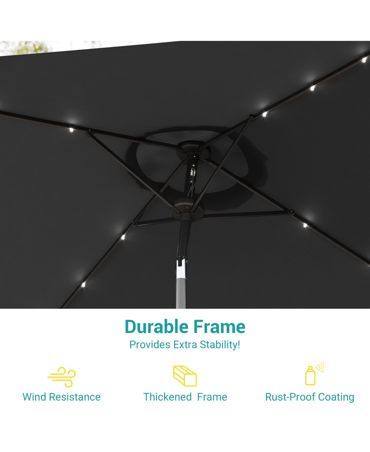 Sonkuki Enhance Your Outdoor Oasis 6.5x6.5Feet LEDSquare Patio Umbrella - Stylish, Durable, And Sun-Protective