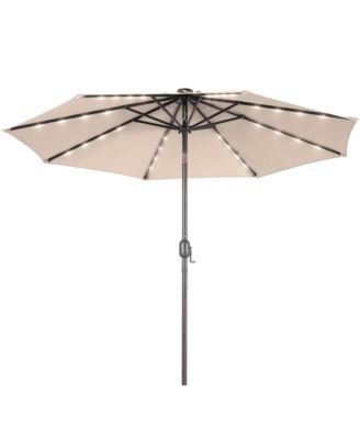 Patio 10Feet LED Market Umbrellas With Solar Lights, Table Umbrella For Patio And Outdoor With Tilt Button For Deck And Pool