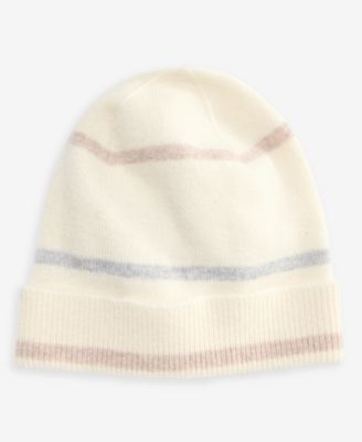 Mixed Stripe Cashmere Cuffed Beanie