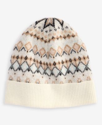 Fair Isle Cashmere Cuffed Beanie