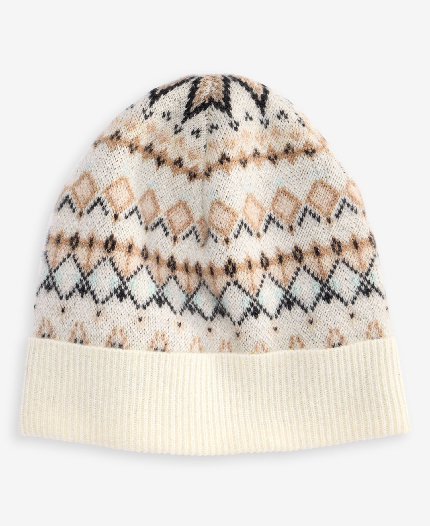 Fair Isle Cashmere Cuffed Beanie