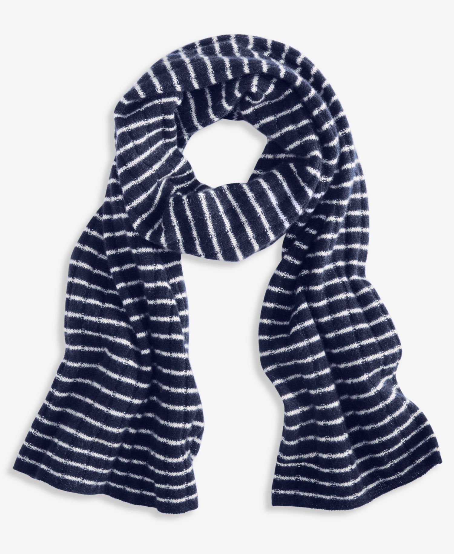 Ribbed Cashmere Muffler Scarf