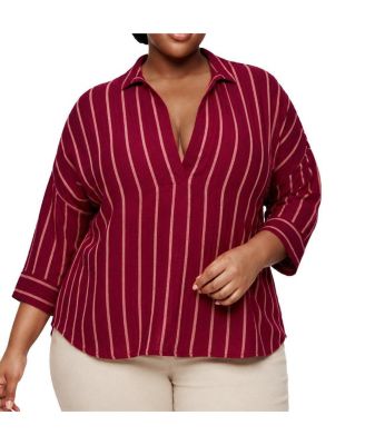 Plus Size Belle Isle Cotton Linen Popover Tunic
