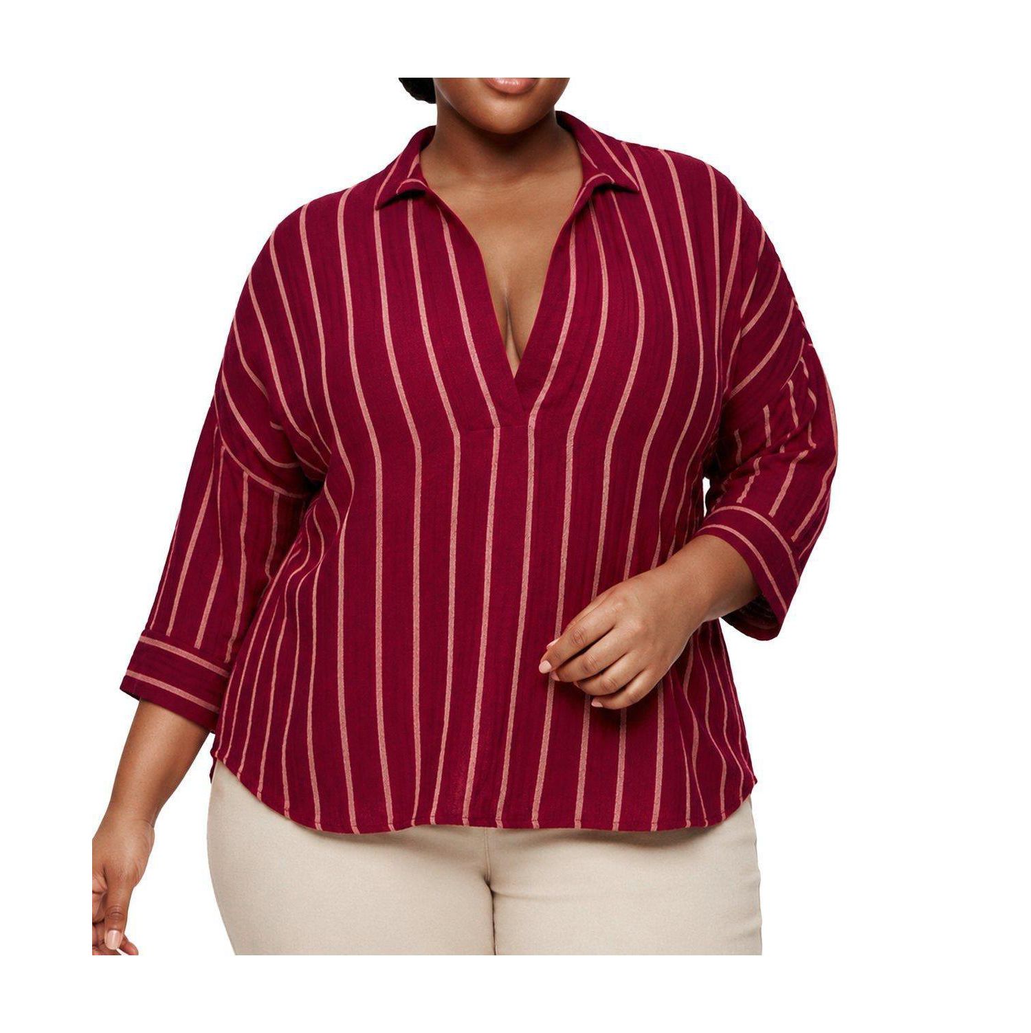 Plus Size Belle Isle Cotton Linen Popover Tunic
