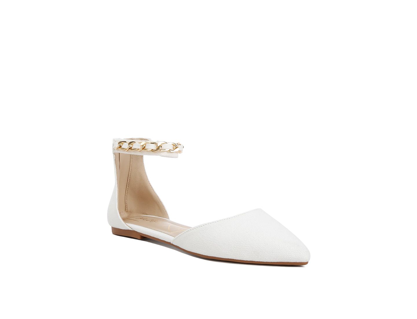 Женские сандалии London Rag Buqisi Chain Embellished Flat s, цвет: Белый — фото 8