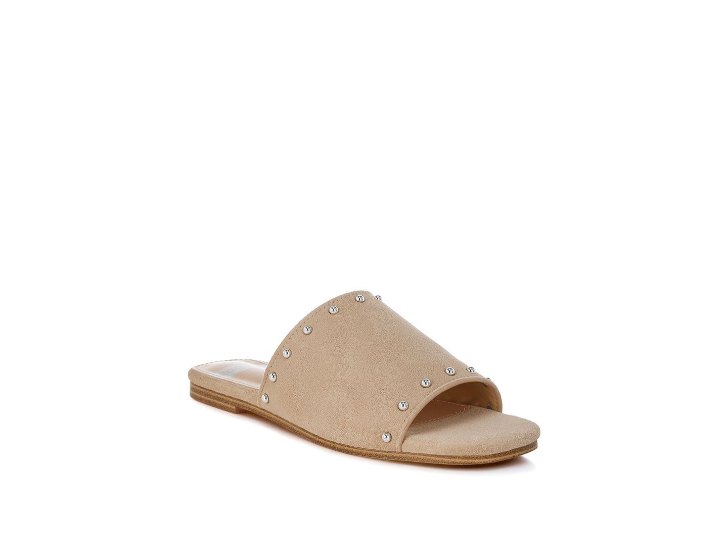Женские балетки Rag & Co Odalia Soft Suede Leather Studded Flats, цвет: Светлый бежевый — фото 7