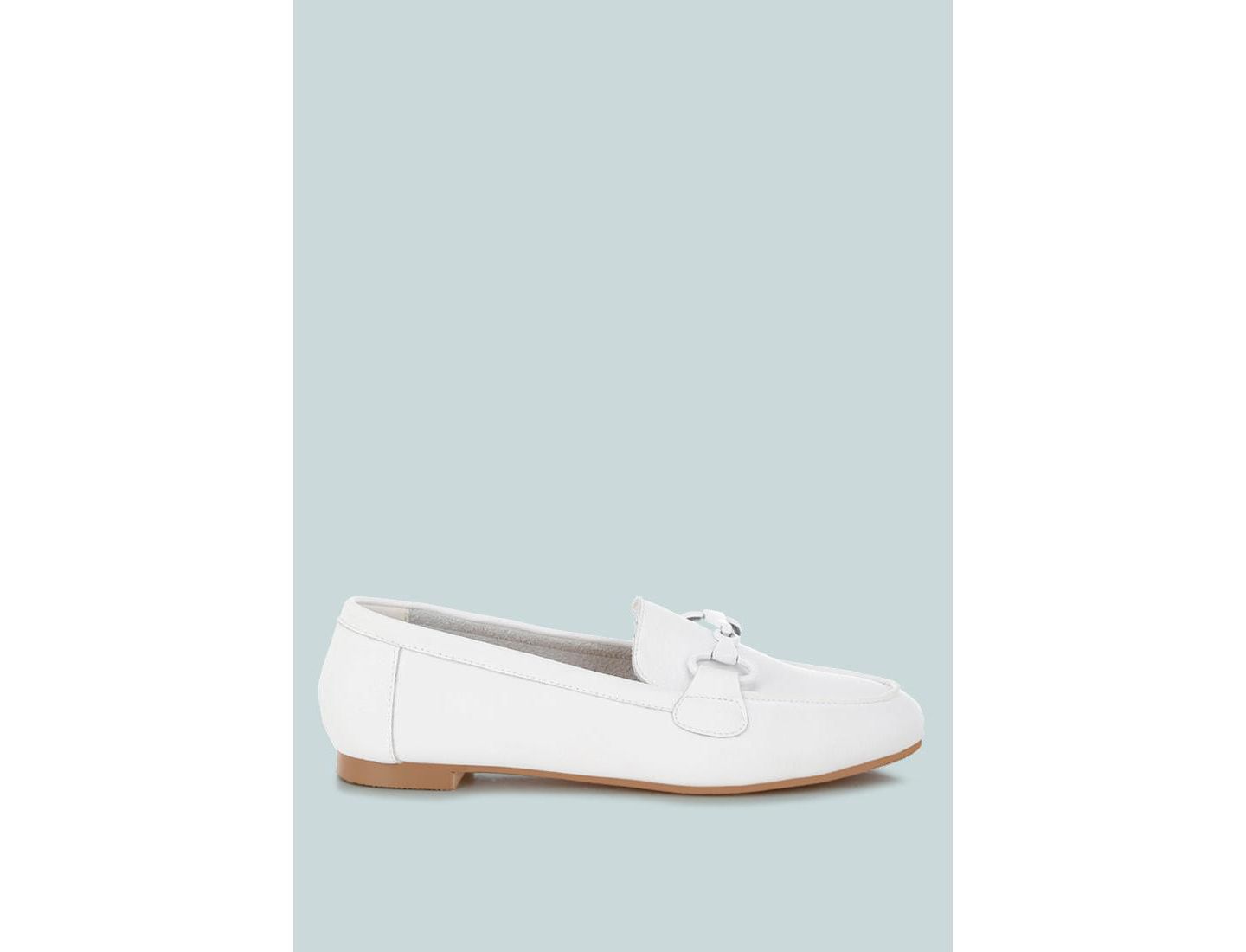 Женские туфли Rag & Co Taranis Monochromatic Horsebit Real Leather, цвет: Белый кожаный — фото 7