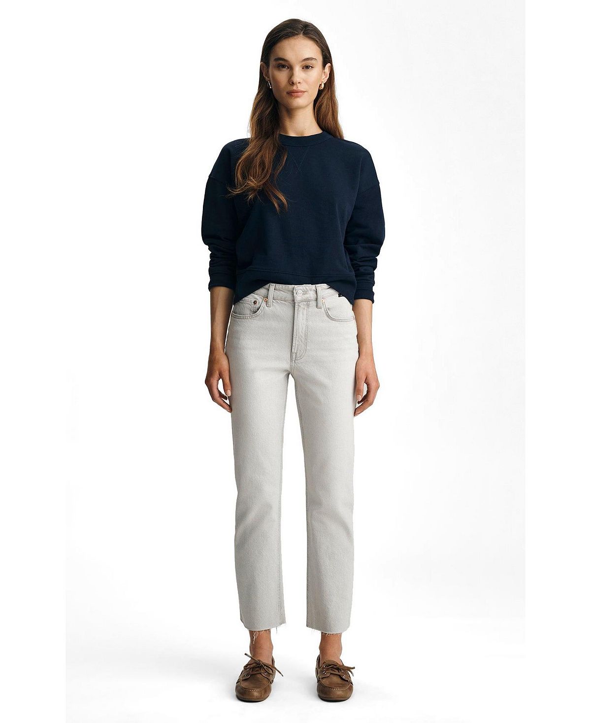 Mavi Jeans Women's New York High Rise Straight Leg In Ice Grey Classic Blue view 3 — MAYCSS fashion products