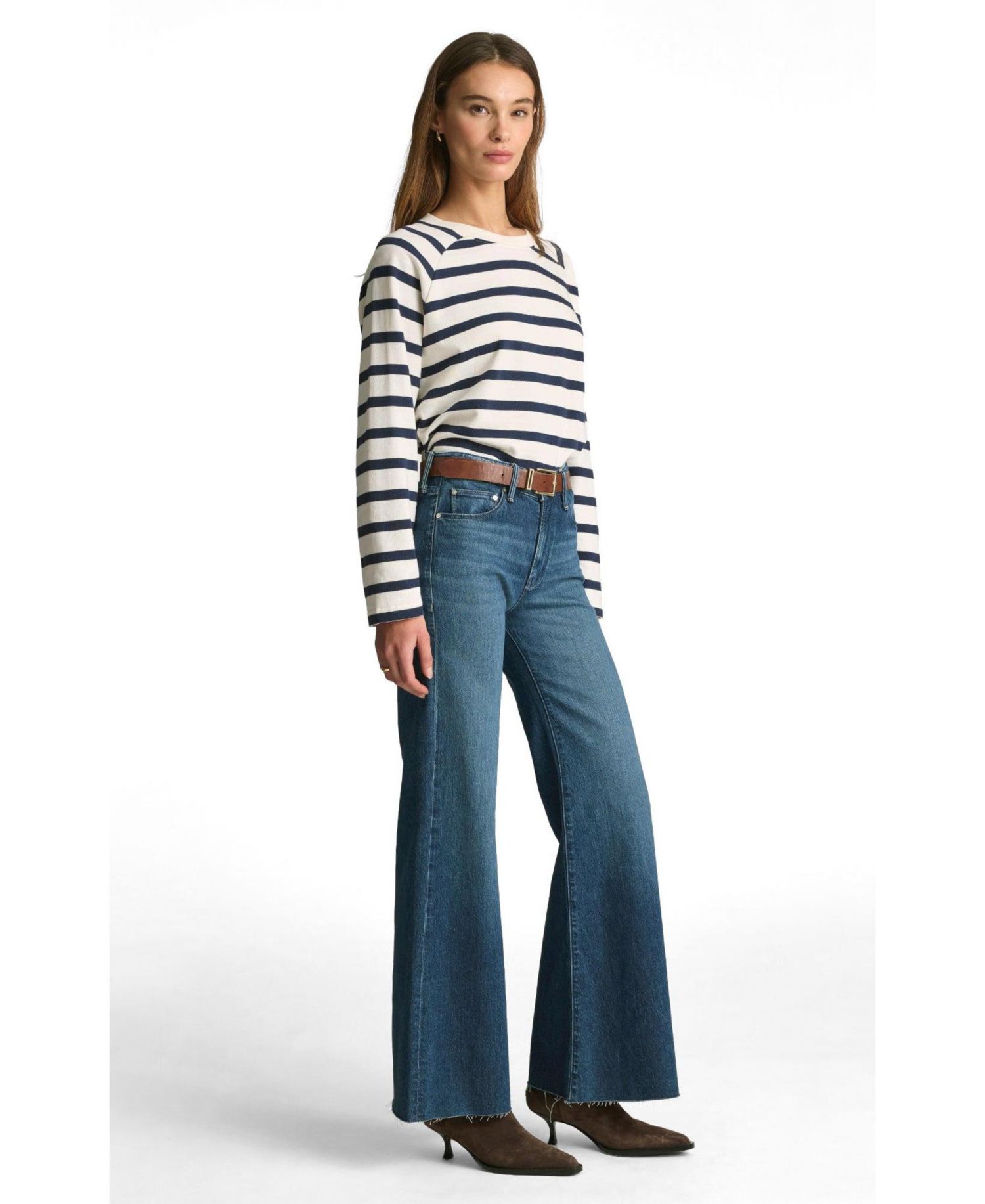 Women's Grace Mid Rise Flare In Dark Brushed Classic Blue