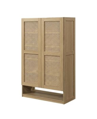 Bohemian Coastal Cottage Storage Cabinet In Ash Finish With Spacious Design