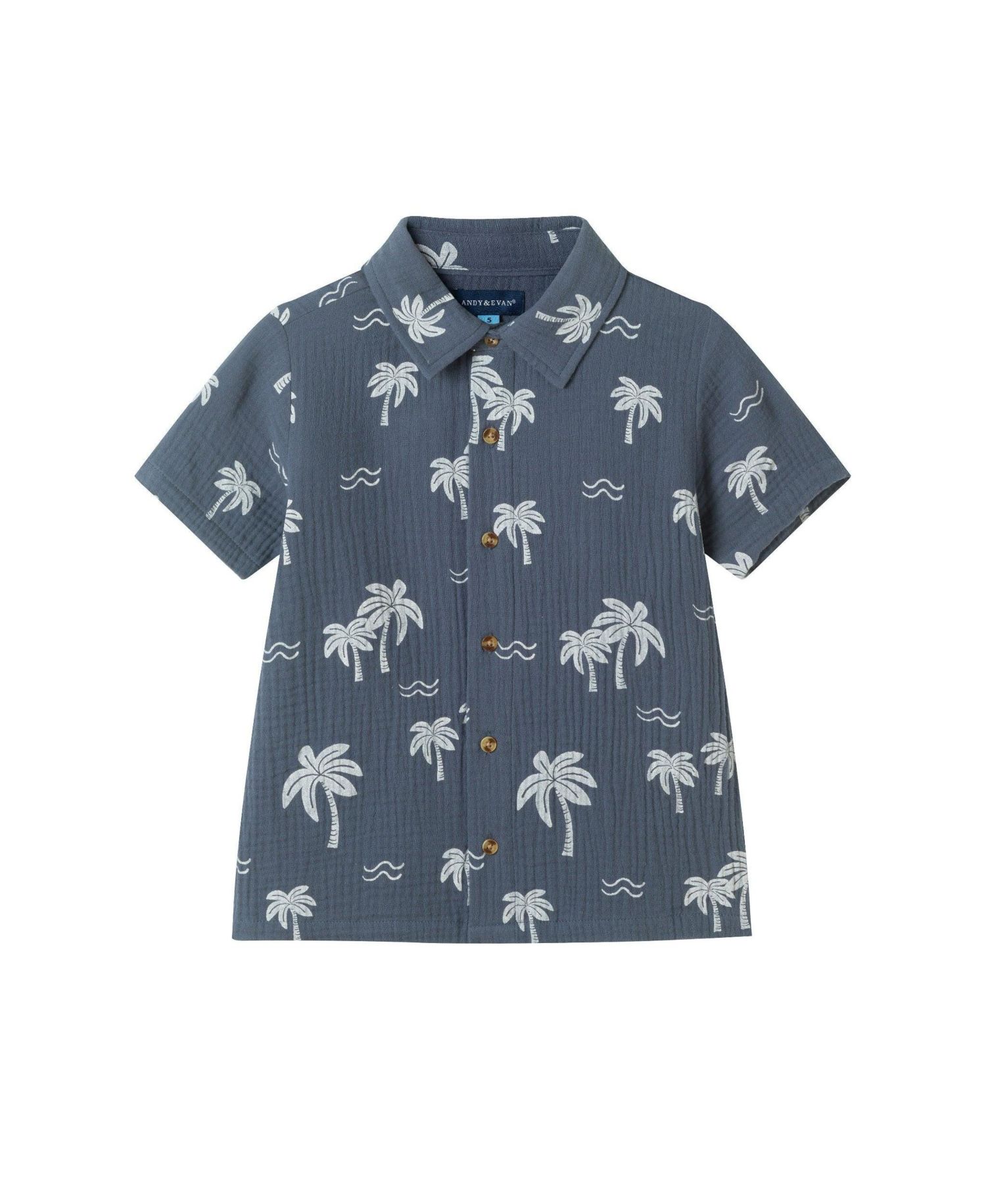 Andy and Evan Little Boys 5-7 Palm Tree Print Buttondown Shirt